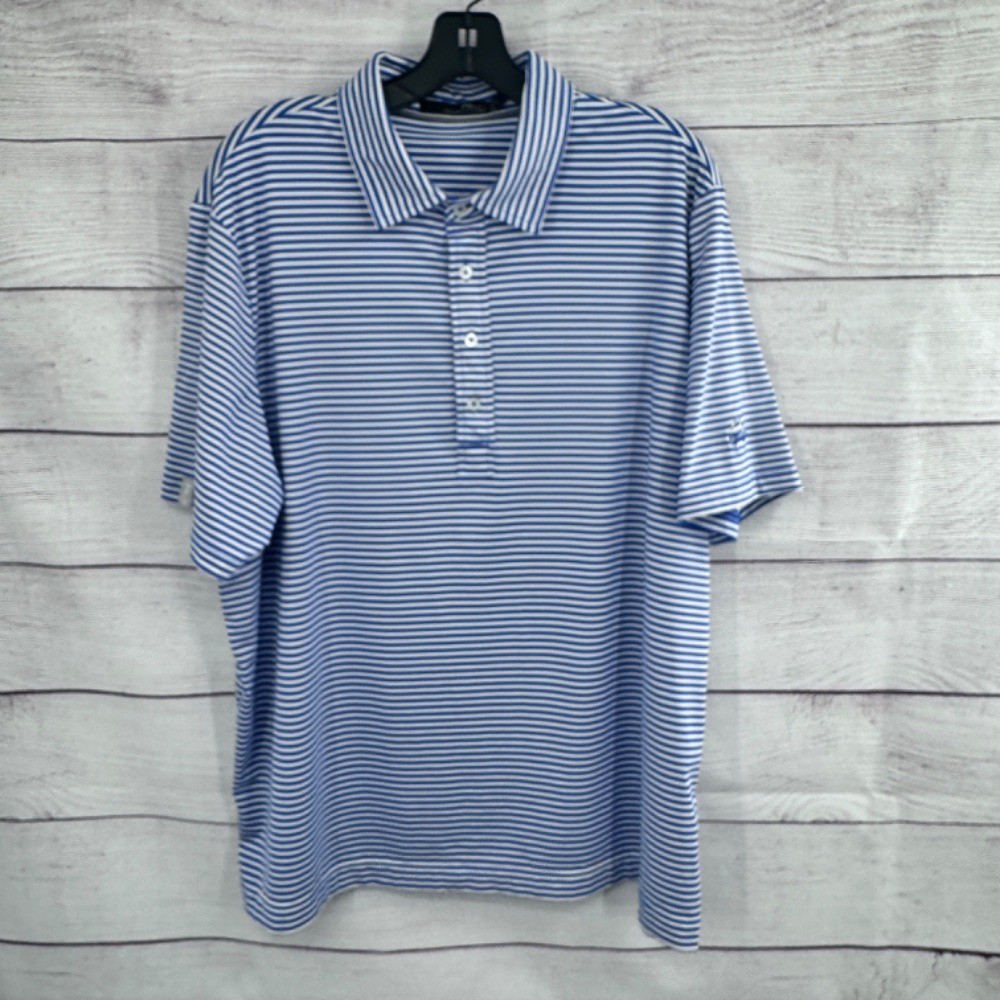 RLX Ralph Lauren Golf Polo Shirt Striped Performance Stretch XL Summer‎